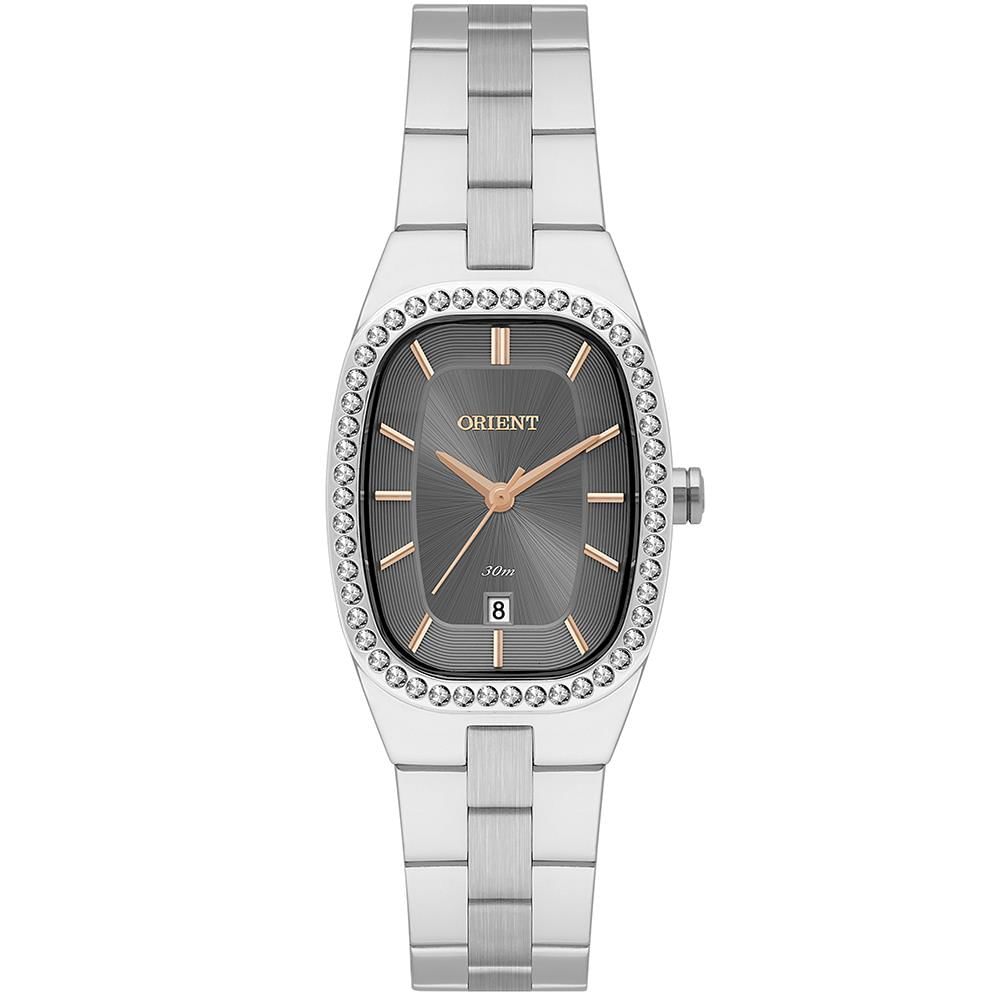 Relógio Orient Feminino Ref: Lbss1034 G1sx Retangular Prateado