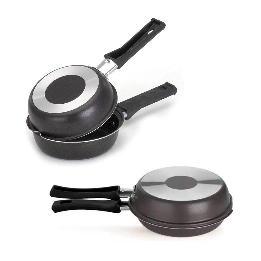 Frigideira Dupla Antiaderente Hamburgueira Omeleteira 14cm