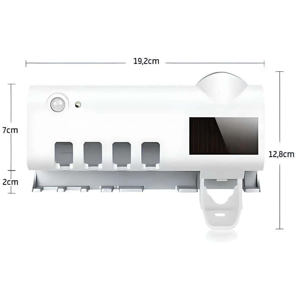 Suporte Dipenser Com Esterilizador Uv Porta Escova E Pasta De Dentes