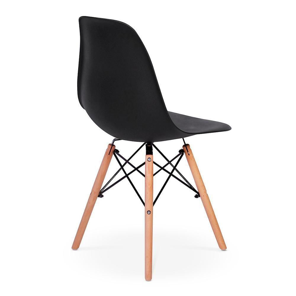 Kit Mesa Eiffel 80cm Preta 4 Cadeiras Charles Eames Preta