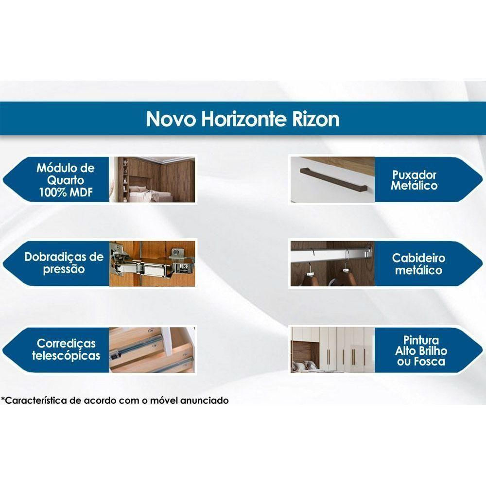 Quarto Casal Modulado Rizon 5 Peças Qc204 Freijo Cumaru - Novo Horizonte