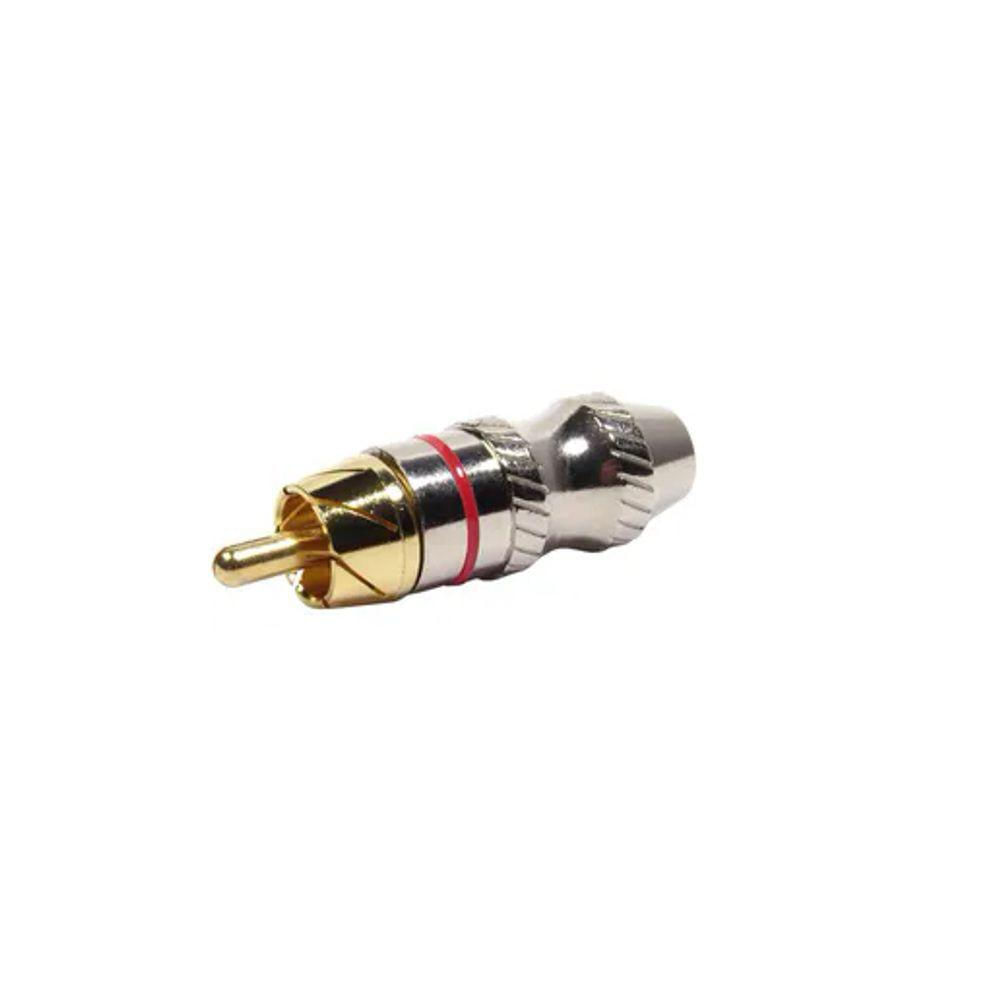 Plug Rca Metal Com Anel Vermelho Pgrc0025 Storm - Pct - 10