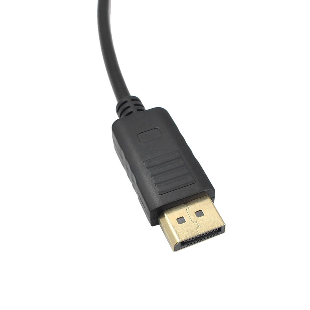 Adaptador DP para DVI 1.8M Cabo Conversor de Vídeo Preto