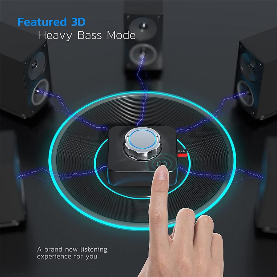 Receptor de Áudio Bluetooth 5.0 VAORLO 3D Stereo Adaptador Sem Fio