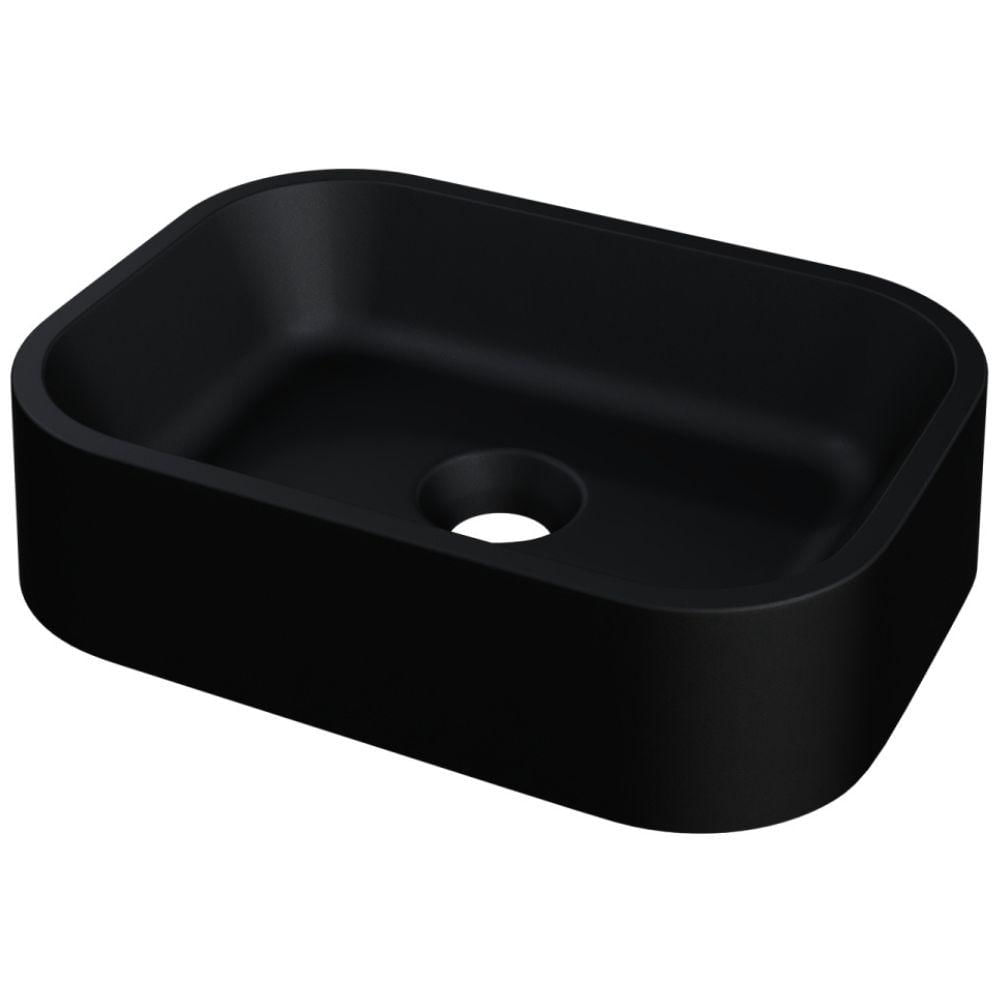 Cuba de Apoio Retangular Para Banheiro Lavabo C01 BR37W Preto Matte Fosca  - Lyam