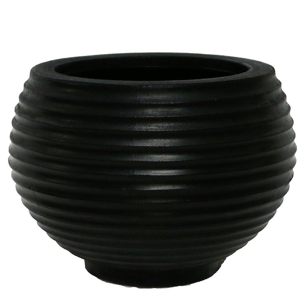 Vaso Bromélia Fosco 42x48cm - Caixa Master Com 2 Unidades Cor 07 - Preto Sólido