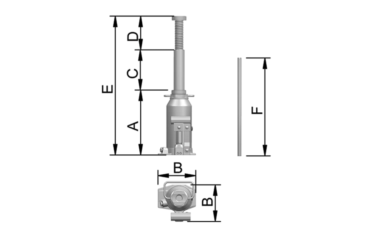 Macaco Hidráulico 12T Tipo Garrafa MT12MB – 12402RP Bovenau