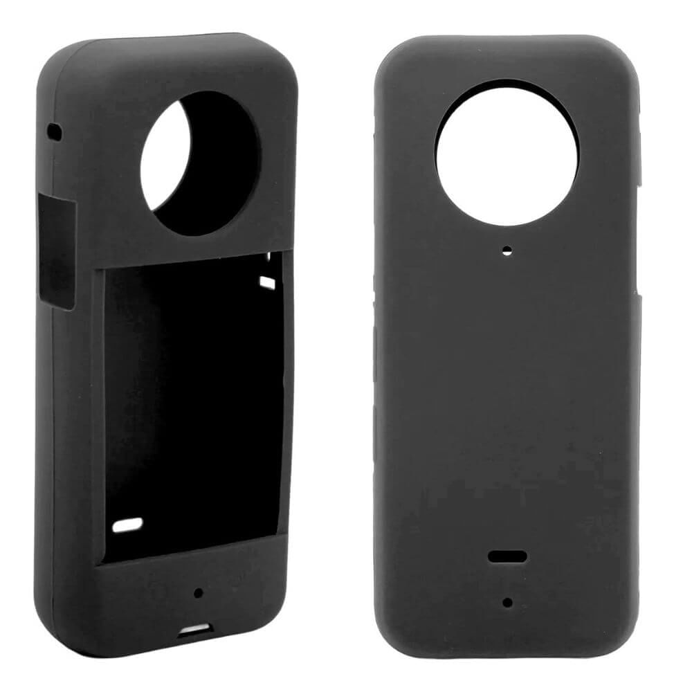 Case capa de Silicone para Câmera Insta360 X3 + Protetor de lente Preto