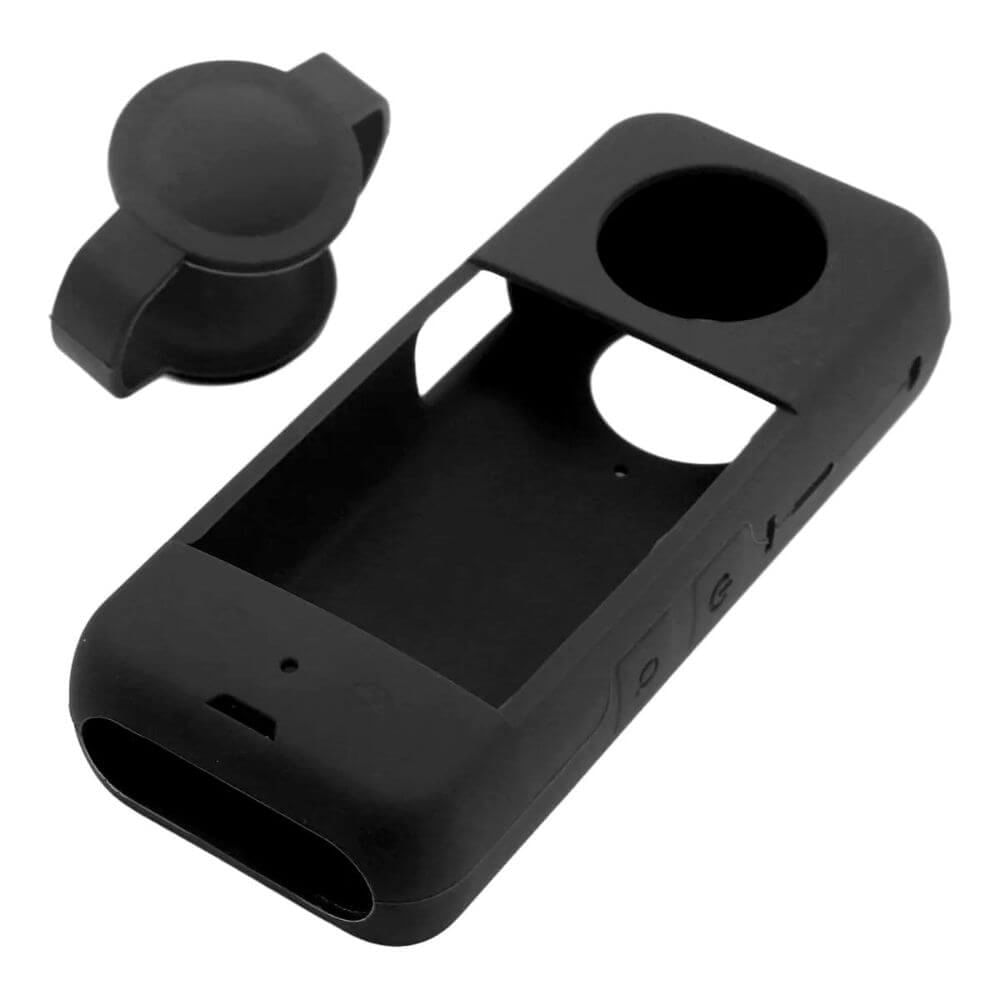 Case capa de Silicone para Câmera Insta360 X3 + Protetor de lente Preto