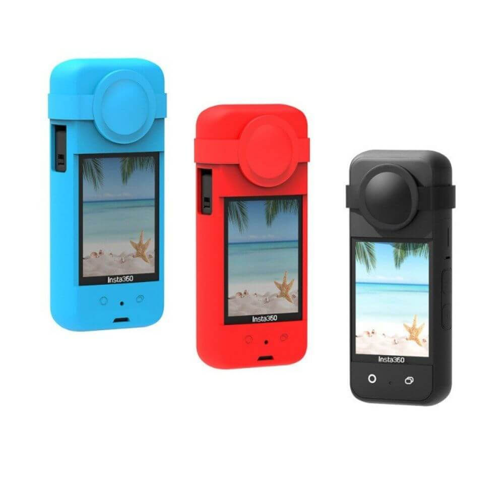 Case capa de Silicone para Câmera Insta360 X3 + Protetor de lente Preto