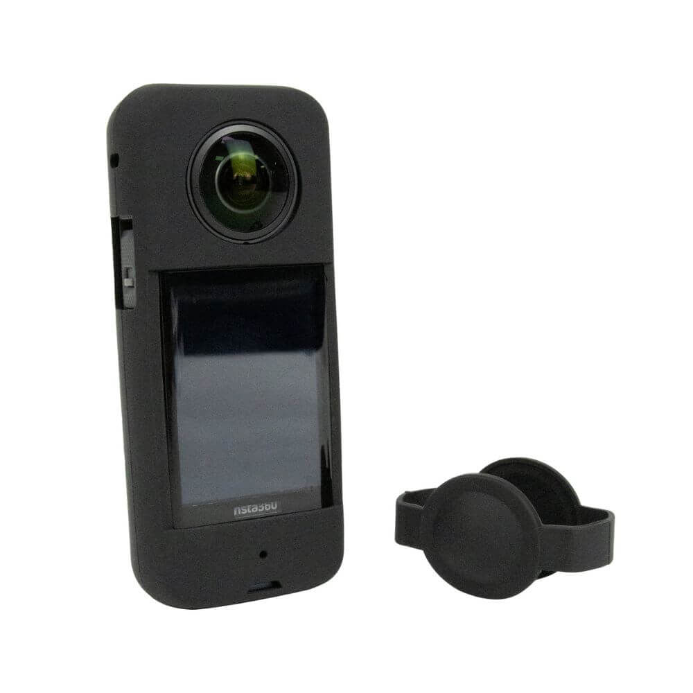 Case capa de Silicone para Câmera Insta360 X3 + Protetor de lente Preto