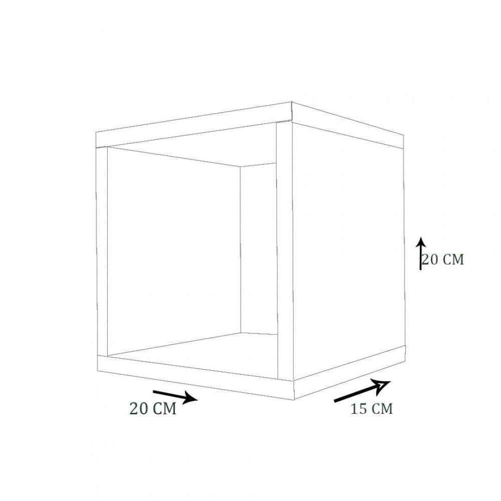 Kit 3 Nicho Decorativo 20x20x15cm Branco Mdf