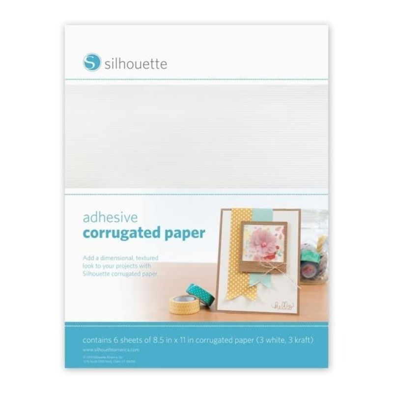 Papel Adesivo Ondulado - Silhouette - Branco e Kraft - 21,5 X 27,9 Cm - 6 Unid