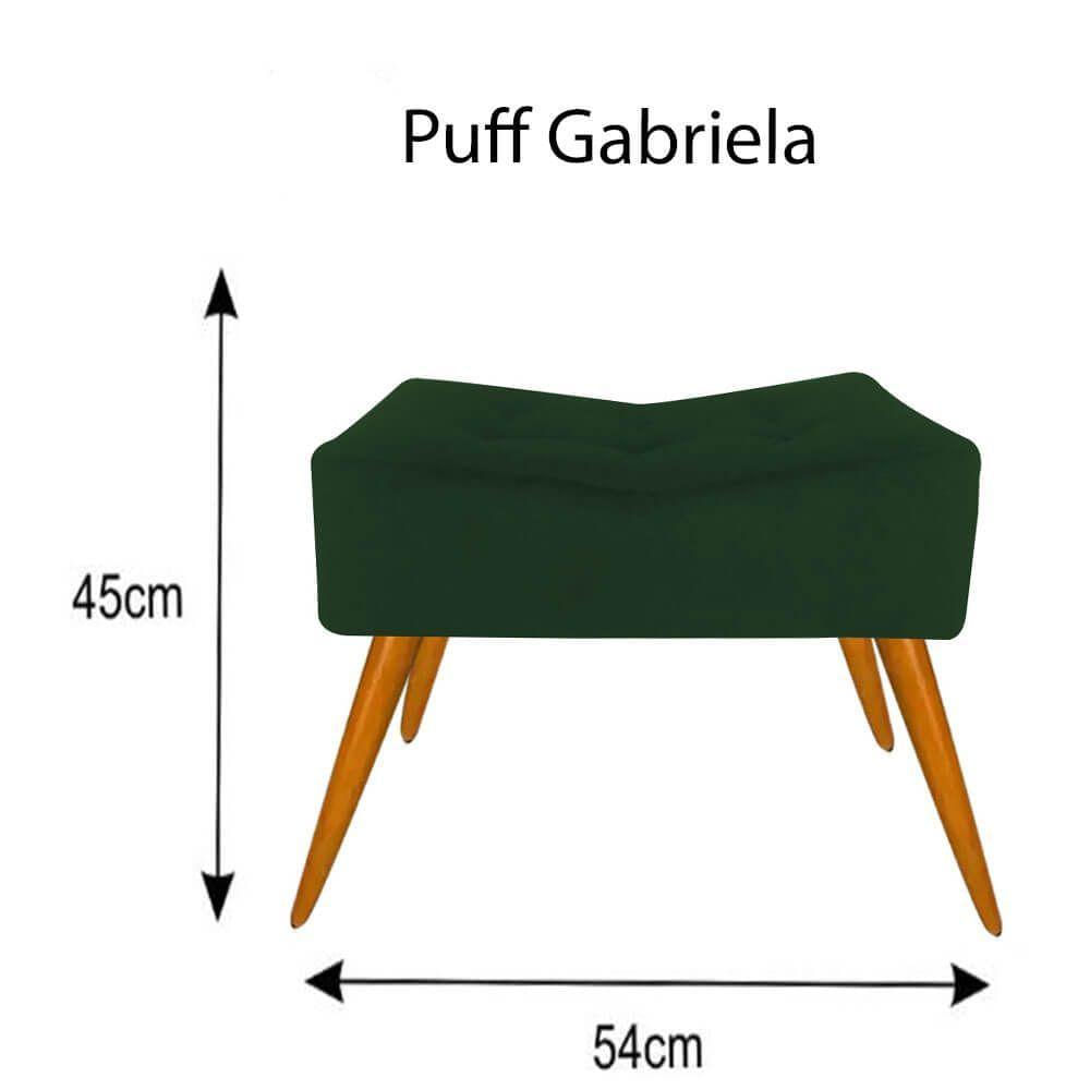 Puff Decorativo Gabriela Suede Verde Pés Palito House Móveis