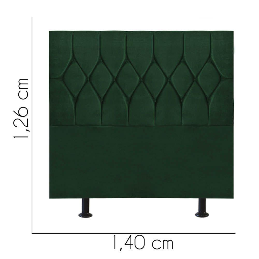 Cabeceira Estofada Istambul Capitonê 140cm Casal Box Quarto Suede Verde - Gat Magazine