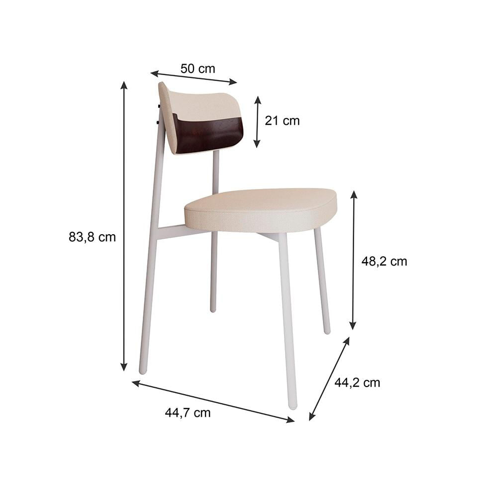 Conjunto com 6 Cadeiras Alloa Polipropileno Palha e Café