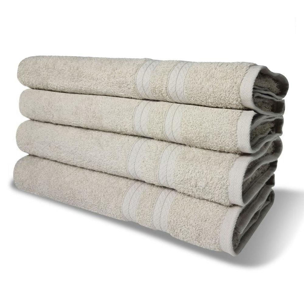 Kit Com 4 Toalhas De Banho 430g m² Grande Grossa 80x150cm Itália Soft Bege