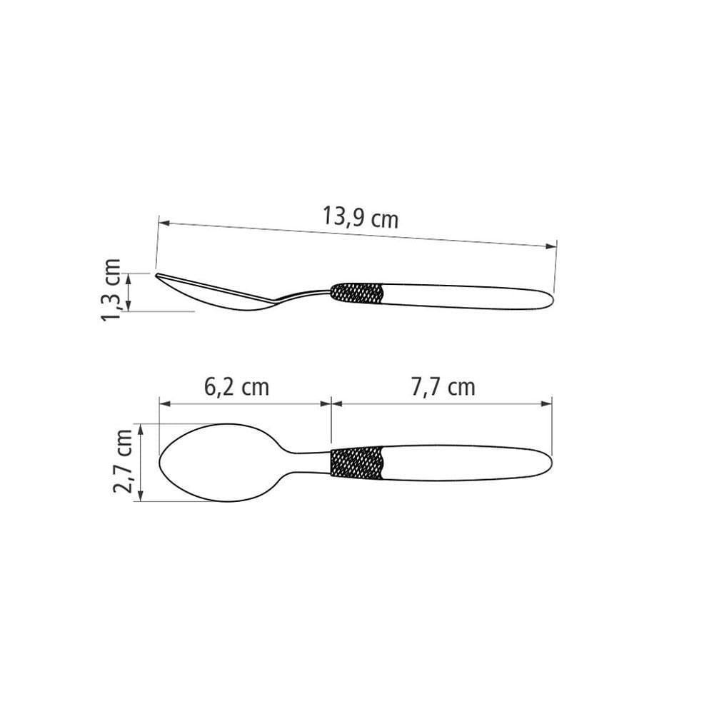 Kit - 60 Colheres De Chá Ipanema Com Lâmina Em Aço Inox Cabo Preto Ccptop - Tramontina