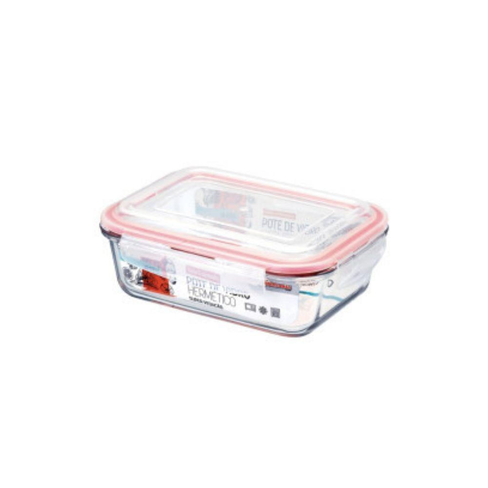 Pote De Vidro Hermético Com Tampa De Silicone Grande 1040ml Ideal Para Marmitas