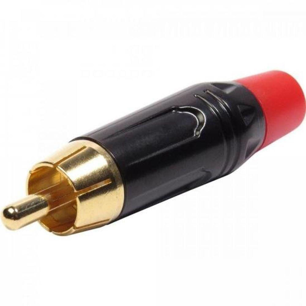 Plug Rca Metal Com Parte Inferior Vermelha Pgrc0022 - Pct - 10