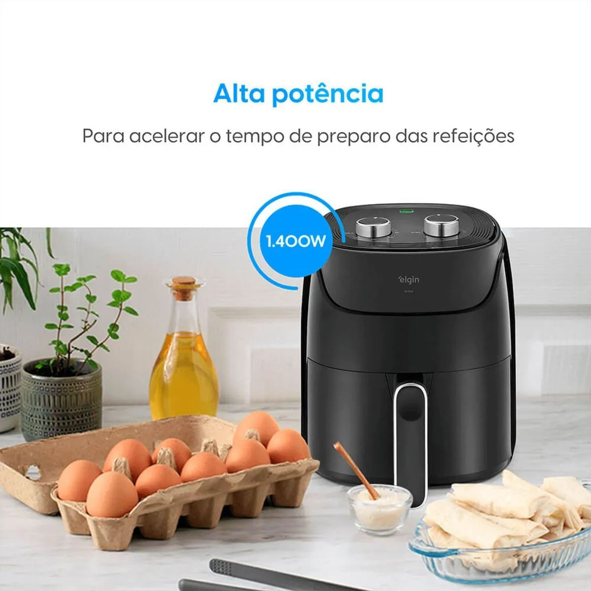 Air Fryer Elgin  Air Fácil AFG41 4L 1400W Black 110V 110V