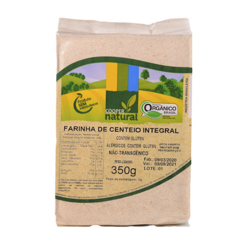 Farinha de Centeio Integral Orgânico Coopernatural 350g