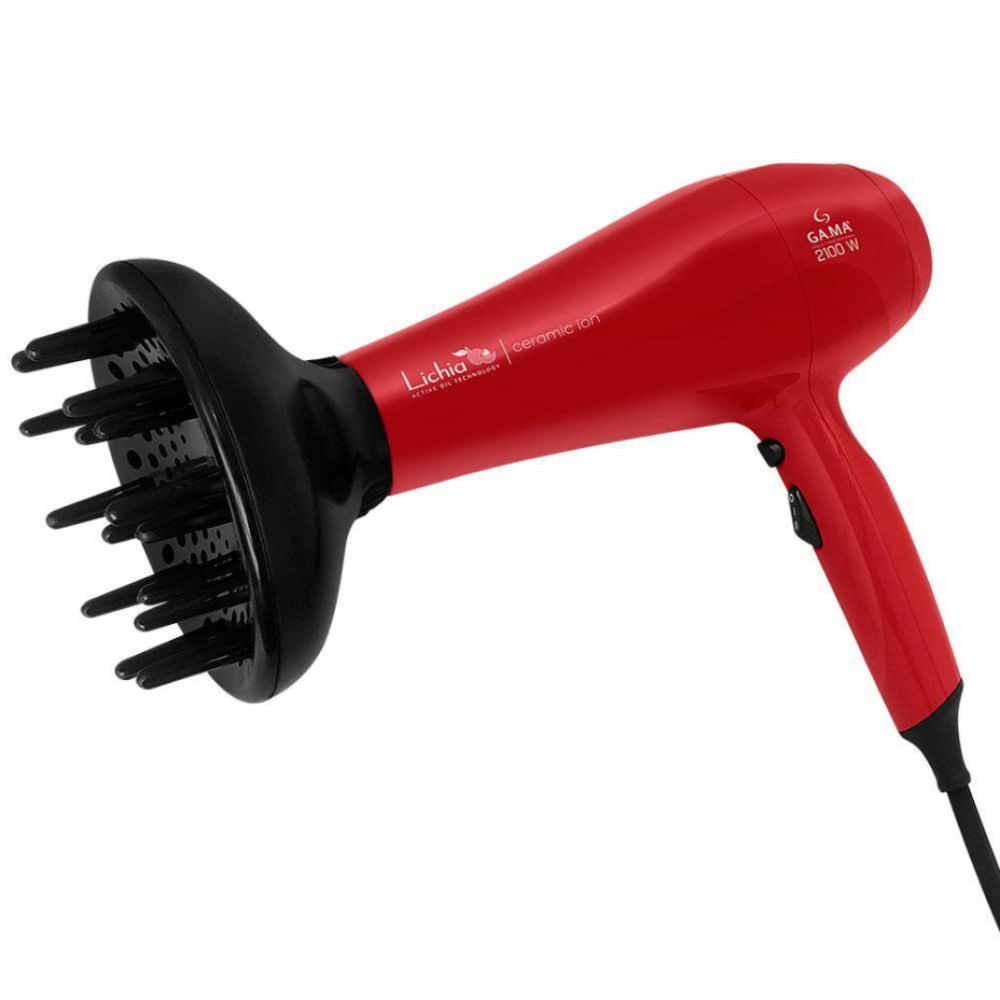 Secador de Cabelos GA.MA Italy Lichia Ceramic Íon Motor AC Profissional 2100W Vermelho / 220V