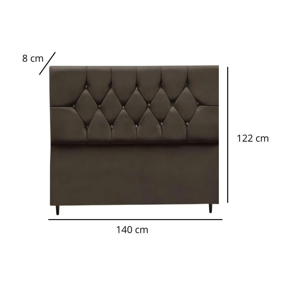 Cabeceira Estofada Cama Box Casal 140 Cm Suede Nina Cor:marrom