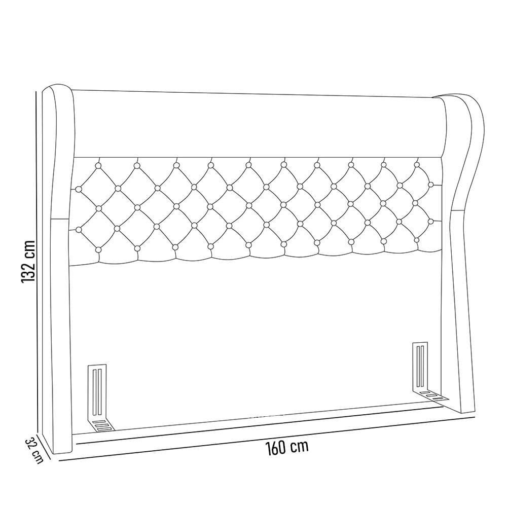 Cabeceira Cama Box Casal Queen 160cm Trinidad P02 Boucle Cru - Mpozenato