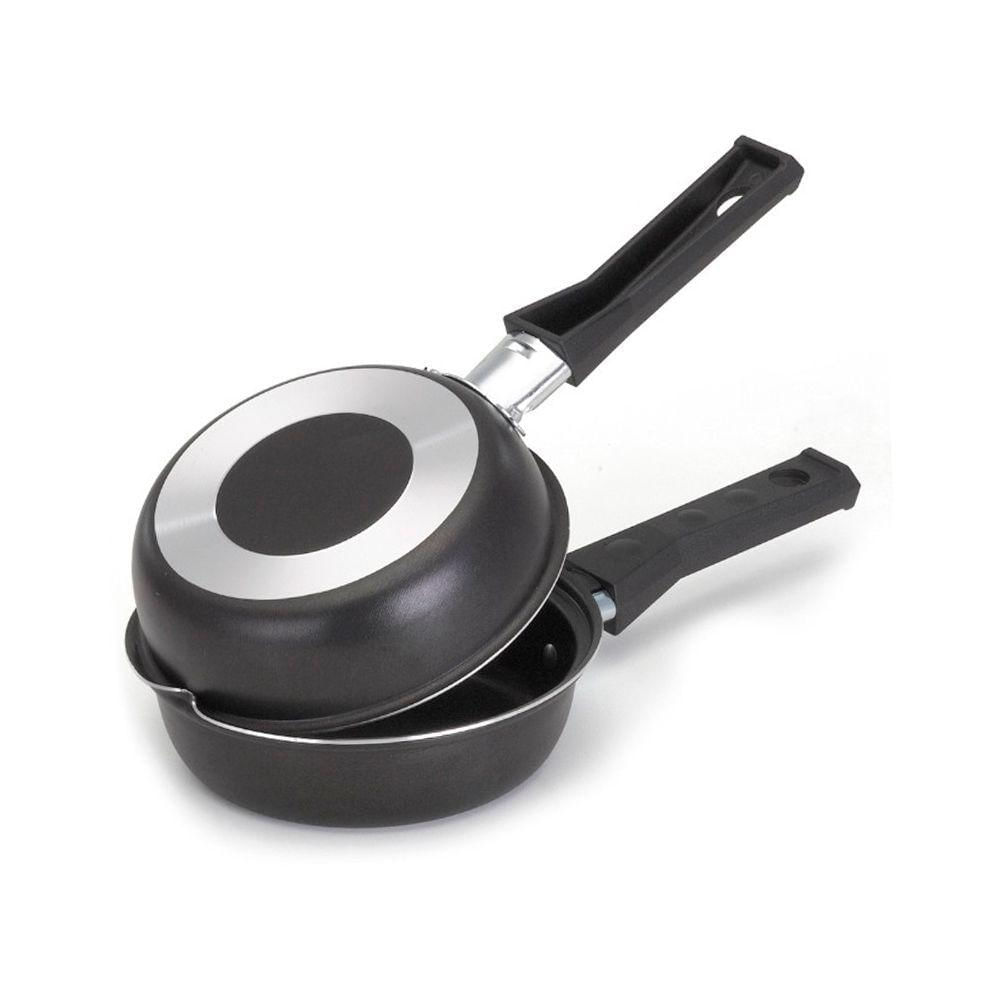 Frigideira Dupla Hamburgueira E Omeleteira Antiaderente 14 Cm Preto