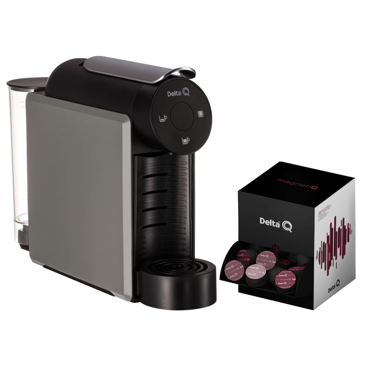 Kit Cafeteira Mini Qool + Pack 100 Cápsulas Delta Q MagnetiQ Vermelha / 110v