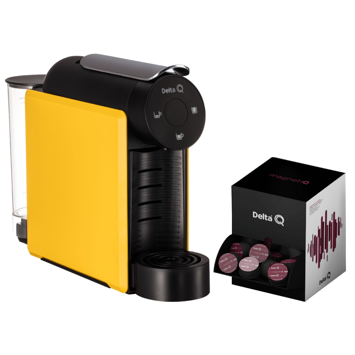 Kit Cafeteira Mini Qool + Pack 100 Cápsulas Delta Q MagnetiQ Cinza / 220v