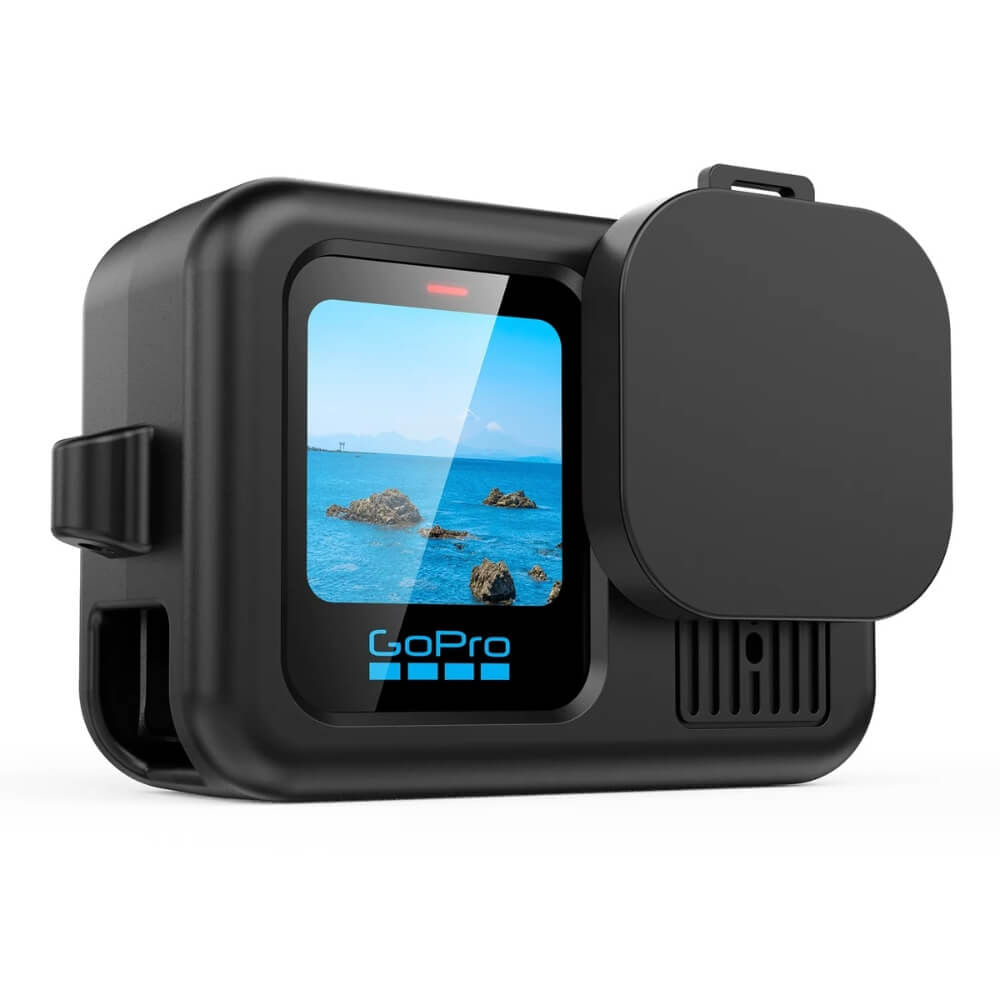 Capa de Silicone para GoPro Hero 13 Black + Tampa para Lente + Cordão Cor: Preto