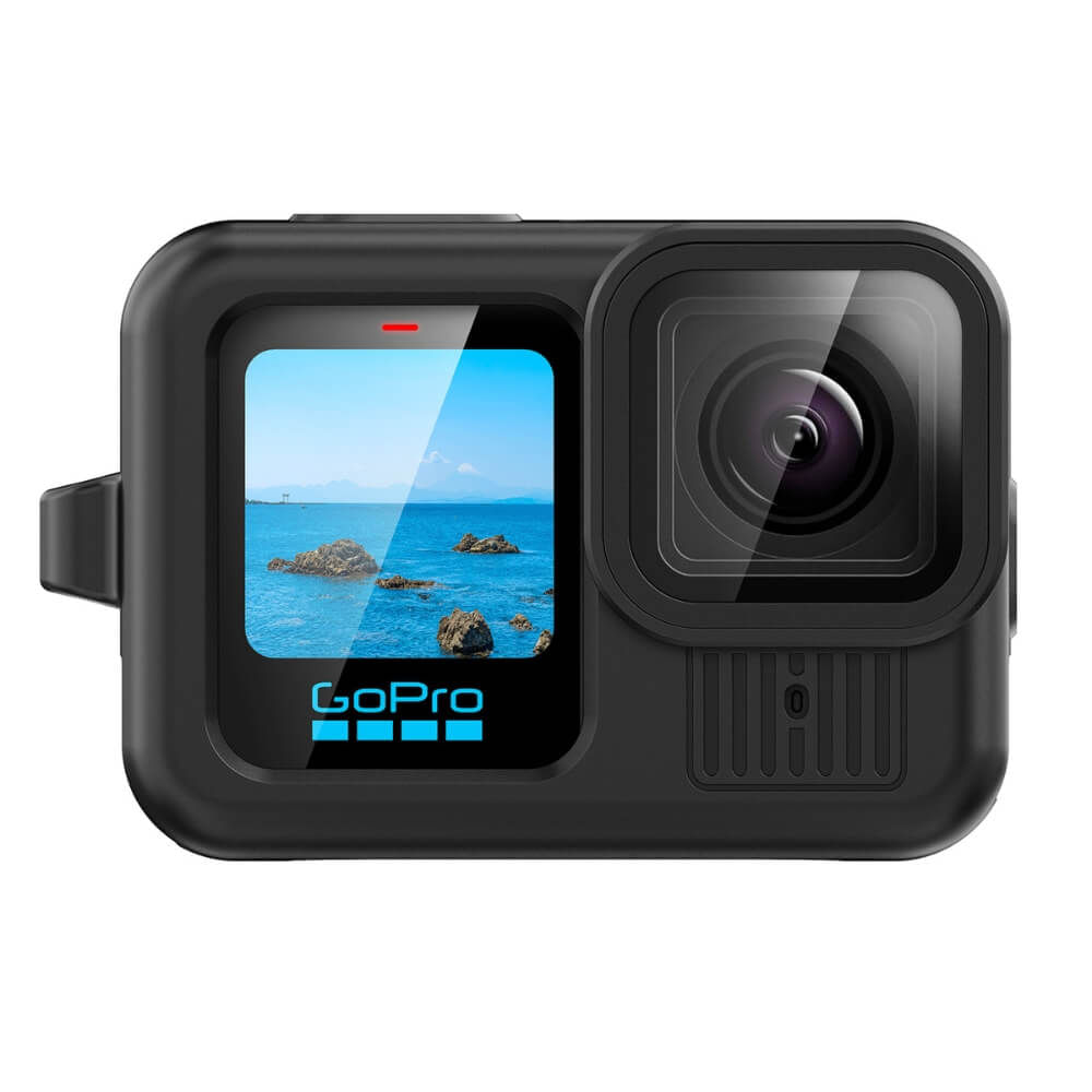 Capa de Silicone para GoPro Hero 13 Black + Tampa para Lente + Cordão Cor: Preto