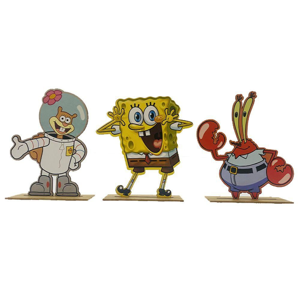 Kit Display De Mesa 8 Pç Festa Bob Esponja + Gary + Plankton Mdf