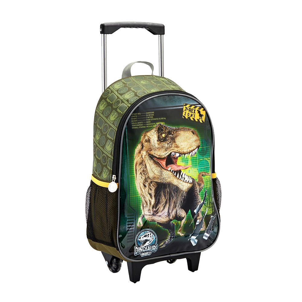 Kit Mochilete com Lancheira e Estojo Escolar Infantil Dino 16" Seanite