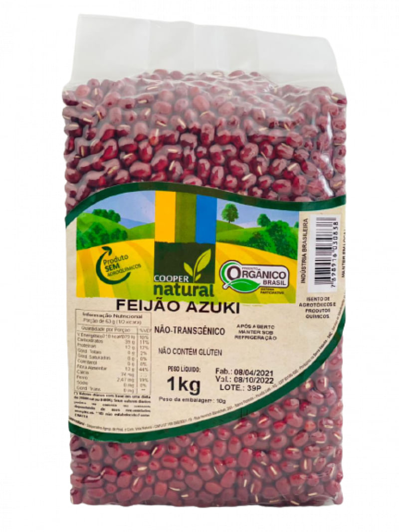 Feijão Azuki Orgânico Coopernatural 1kg