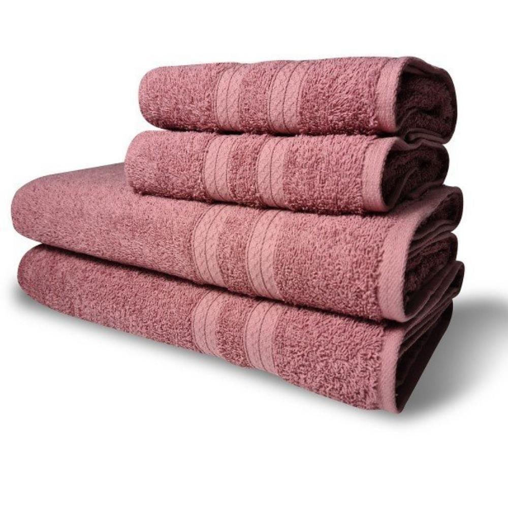 Jogo De Toalhas Itália Soft 4 Pçs - 2 Banho E 2 Rosto 430g/m² 100% Algodão - Rosê