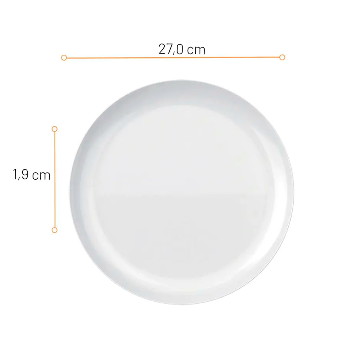 Prato Raso Blanc de Vidro Opaline 27cm 12 Unidades - Nadir 5545