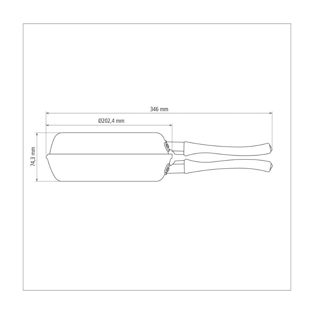 Omeleteira de aluminio com revestimento interno de antiaderente 20cm