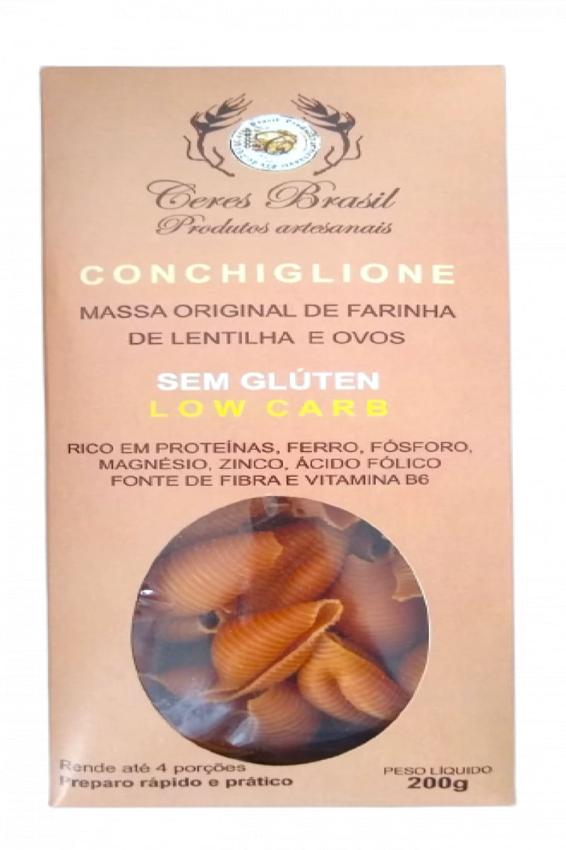 Macarrão Conchiglione de Lentilha Original Sem Glúten Ceres 200g