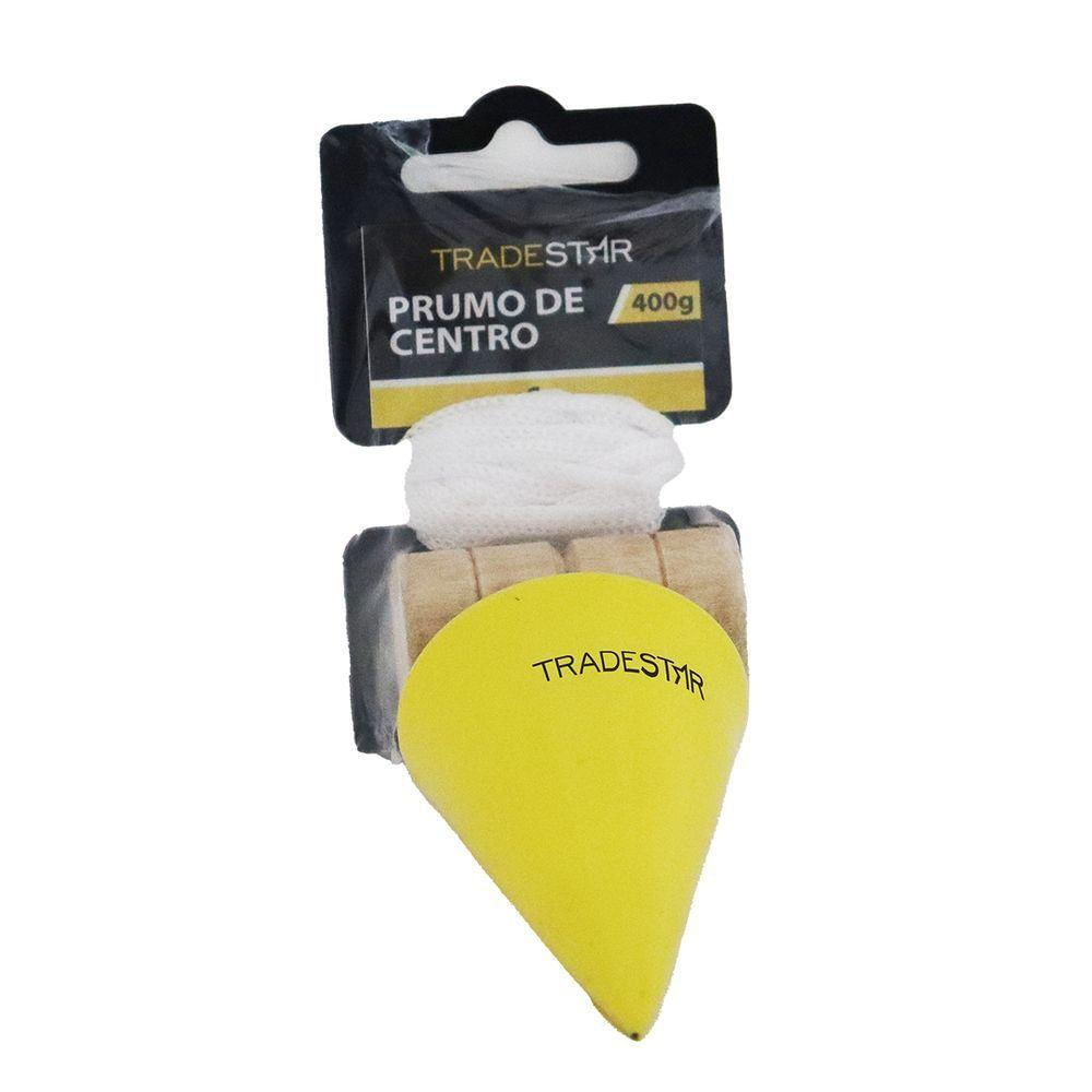 Prumo Parede 400g Em Aço Corda Nylon Taco Madeira Tradestar