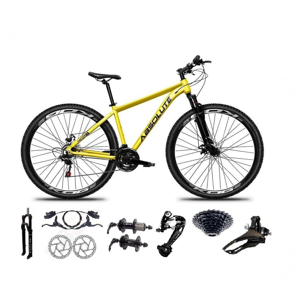 Bicicleta Aro 29 Absolute Nero 5 Freio Hidráulico K7 27v Garfo Com Trava - Amarelo Tam.21