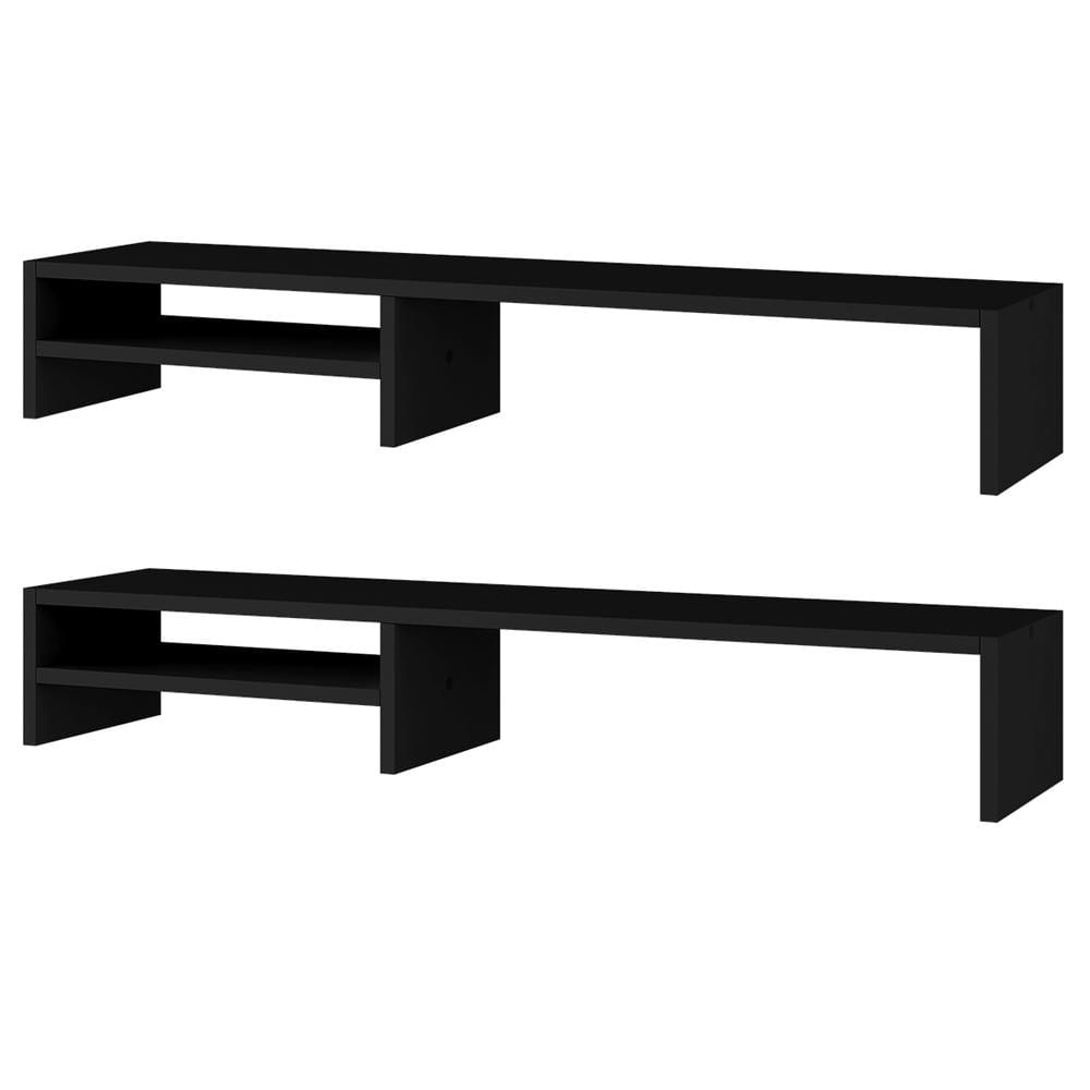 Kit 02 Suportes Stand-Pro Base Para Monitor Soft Elevado 95cm em MDF com 01 Prateleira - Desk Design