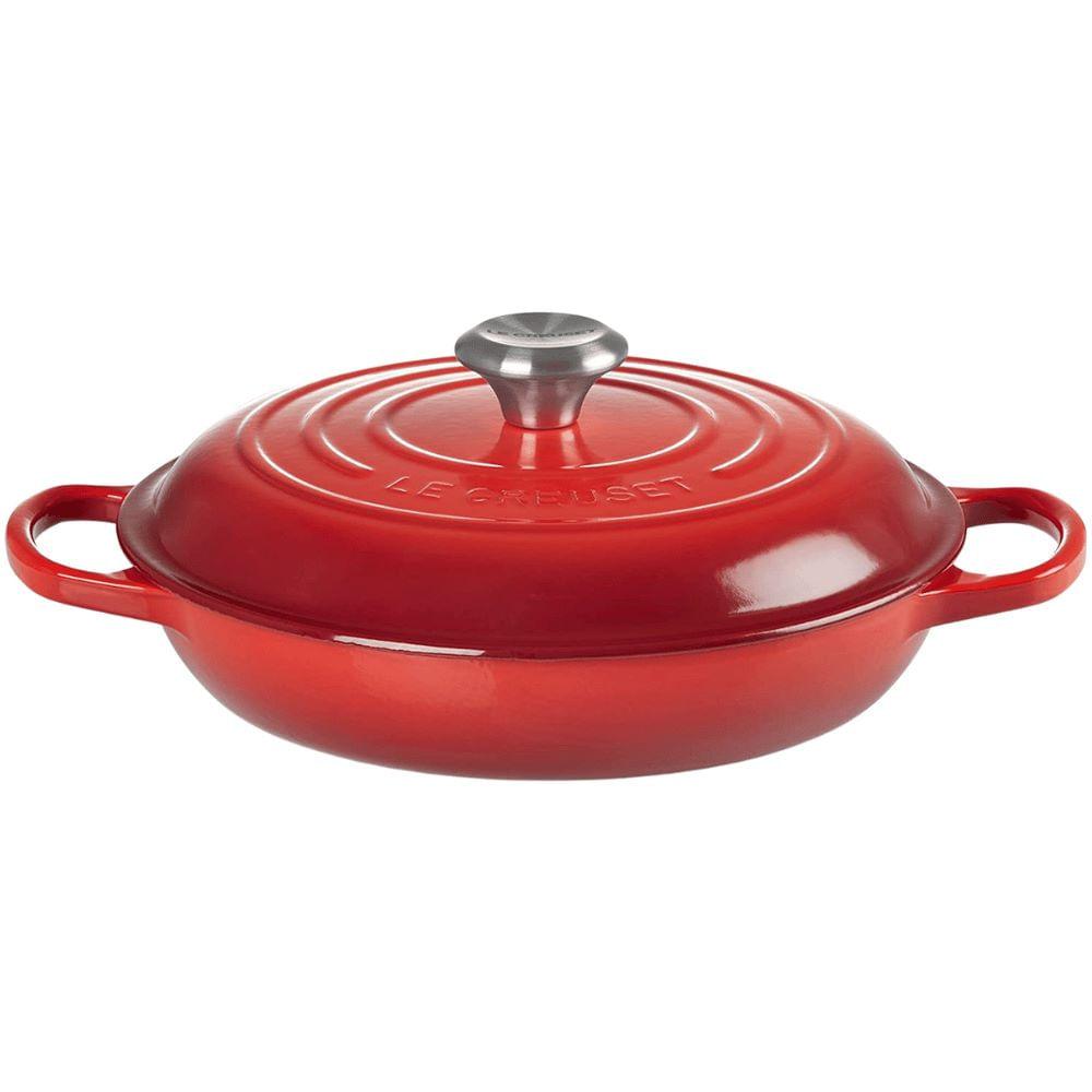 KIT JOGO DE 3 PANELAS LE CREUSET 1 CAÇAROLA BUFFET + 2 REDONDAS Vermelho