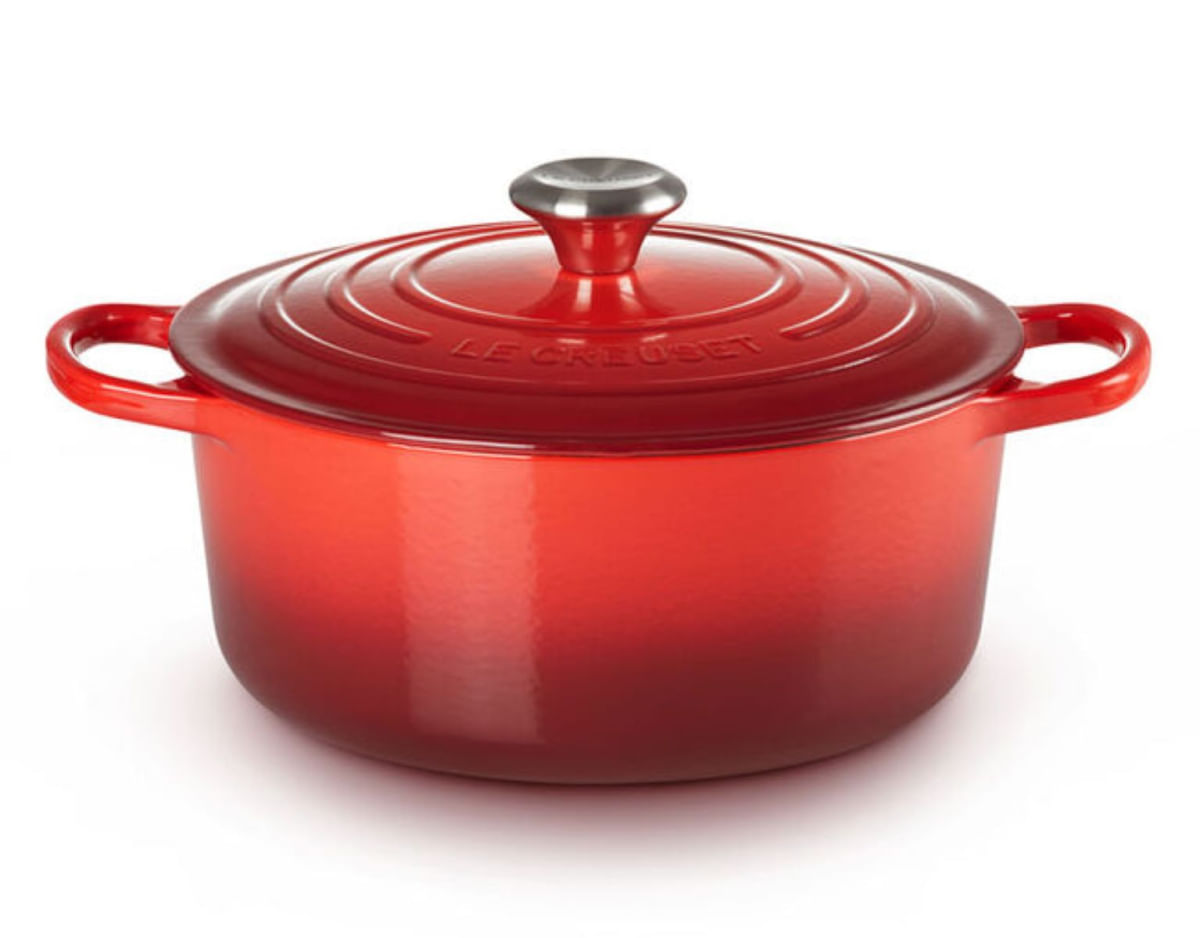 KIT JOGO DE 3 PANELAS LE CREUSET 1 CAÇAROLA BUFFET + 2 REDONDAS Vermelho