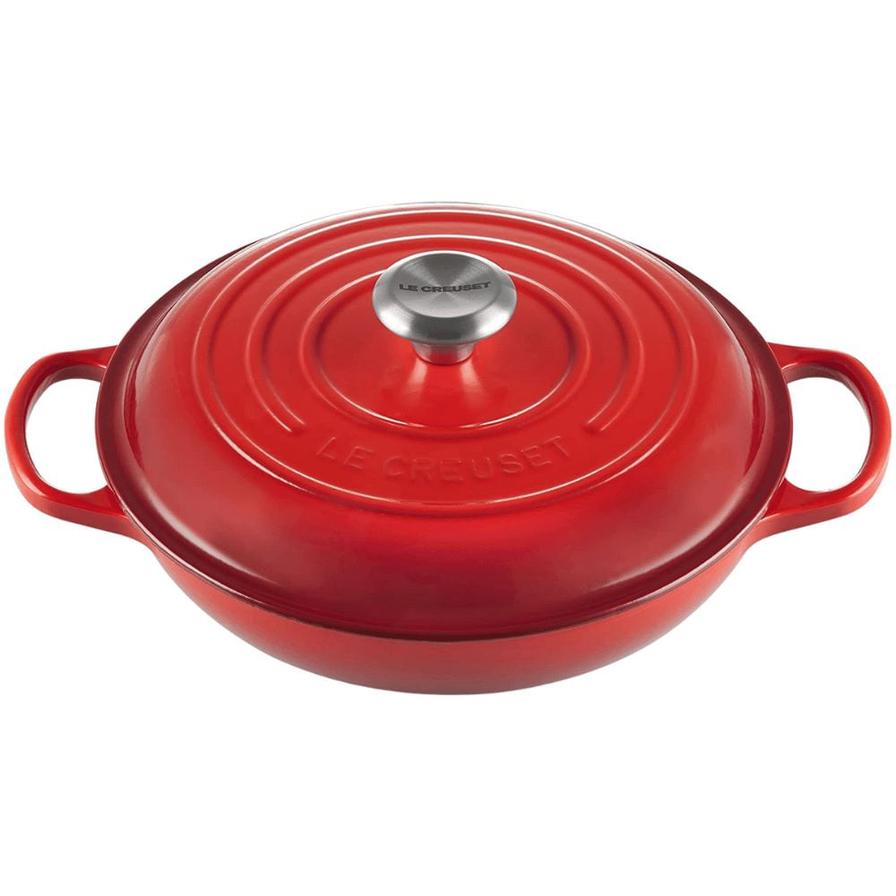 KIT JOGO DE 3 PANELAS LE CREUSET 1 CAÇAROLA BUFFET + 2 REDONDAS Vermelho