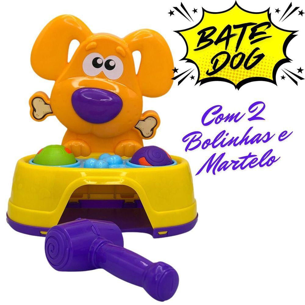 Brinquedo Bate Dog Com Martelo E 2 Bolinhas Coordenação Divertida