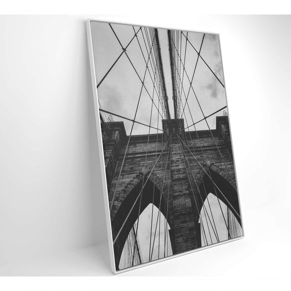 Quadro Ponte Do Brooklyn Preto E Branco 80x120 Cm