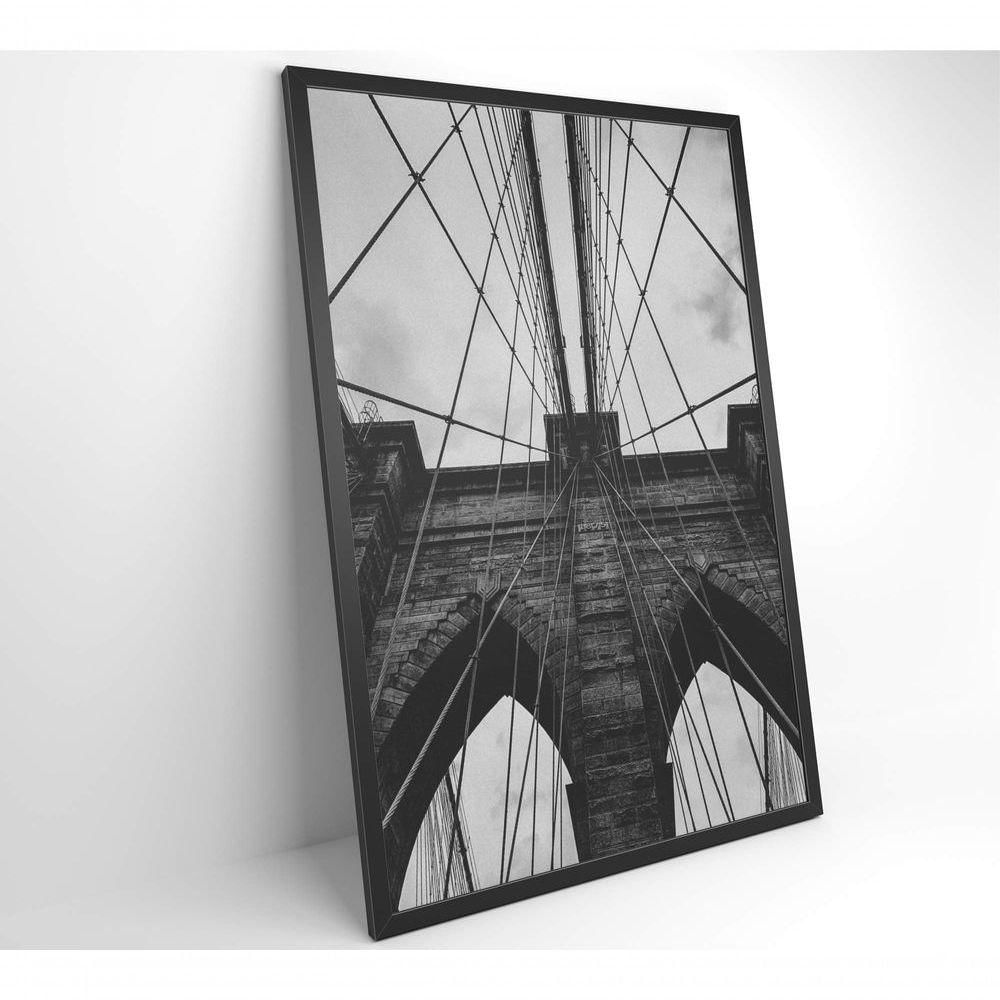 Quadro Ponte Do Brooklyn Preto E Branco 80x120 Cm